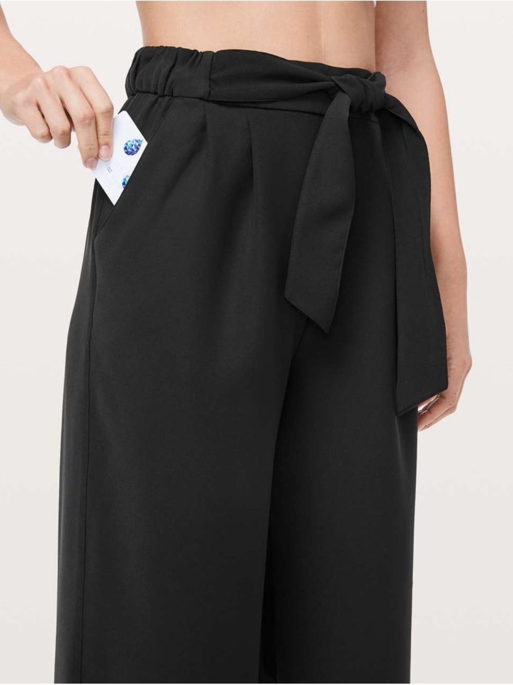 Lululemon High Waisted Cropped Wide-Leg Pants in Black